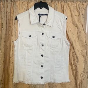 White Jean Vest
